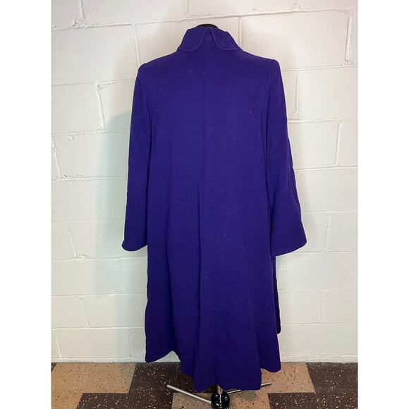 swing coat felted wool peter pan collar purple 1950s - Picture 7 of 9